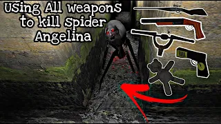 Using All weapons to kill spider Angelina (Granny update 1.8)