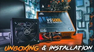 Best Budget Psu⚡️ Ant Esports VS 500L 500 Watt Power Supply Unboxing & Full Installation My Pc