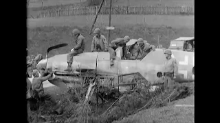 US troops play with a crash-landed Bf 109 at Hohenstein in April 1945