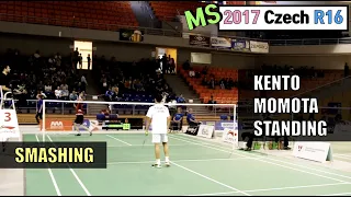 Kai trying to hit SMASHING, but Momota just stand and watch. (Kento Momota vs Kai Shaefer)