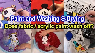 Fabric paint VS acrylic paint on clothes/Machine Washing&Drying VS Handwash Hand Painted Clothes2020