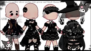 [🍀]aesthetic outfits ideas [🍀]gacha club[🍀]  black theme [🍀]