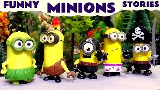 Funny Minions Toy Stories with Dinosaur Toys for kids