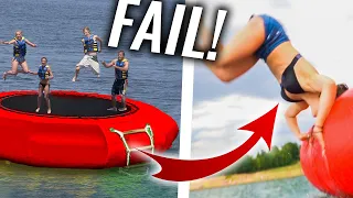 Mit RIESEN WASSERTRAMPOLIN auf SEE! (es eskaliert)