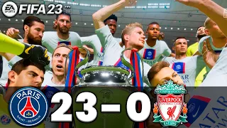 FIFA 23 - MESSI, RONALDO, MBAPPE, NEYMAR, ALL STARS PLAYS TOGETHER | PSG 23-0 LIVERPOOL - UCL FINAL