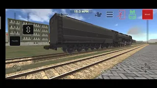 Freight train rescue by old Steam engine # train and rail yard simulator