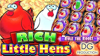 🐔🐥RICH LITTLE HENS RULE THE ROOST JACKPOT FREE GAMES BONUS LIGHT & WONDER LAS VEGAS SLOT MACHINE