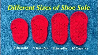 Crochet  soles for baby shoes/ Crochet Sole for Baby Slippers - 4 Sizes (0-12months)