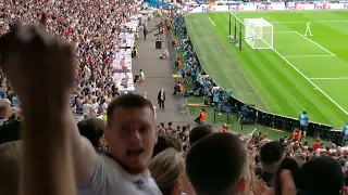 England's scores an opening goal in EURO 2020 final versus Italy - View from Wembley stadium