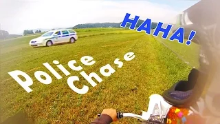 Dirtbike Police Chase - Biker Crashes In Ditch [HD]