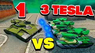 Juggernaut VS 3 Tesla !! КТО ПОБЕДИТ ? ТАНКИ ОНЛАЙН