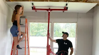 Building Our Own Home Ep. 49| First Time Operating Our Sheetrock Lift! Best Purchase Yet!