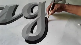 Letter Shading Sign Painting - key of arts