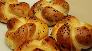 Turkish Pogaca Recipe - Knot Shaped Butter Breads with Olive Paste