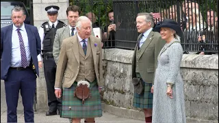 King Charles III welcomed to Balmoral in Scotland by Royal Guard of honour and pony 21st August 2023