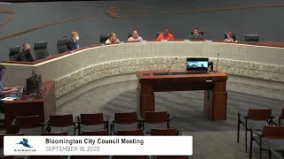 September 18, 2023 Bloomington City Council Meeting