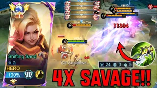 4X SAVAGE!! 100% Brutal Damage Top Global IXIA Best Build 2024 - MLBB