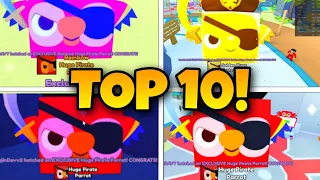 TOP 10 YOUTUBER Hatching HUGE PIRATE PARROT in Pet Simulator X