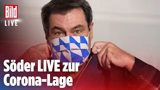 🔴 Söder LIVE über weitere Corona-Maßnahmen | Bayern