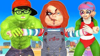 Scary Stranger 3D - NickJoker Troll Couple Zombie vs Giant Chucky - Couple Prank COMPILATION