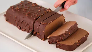 Just chocolate and milk! An incredible 2 ingredient dessert in 5 minutes! No baking, no sugar