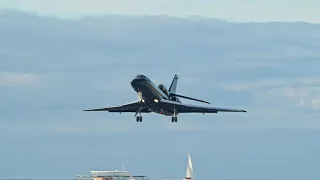 Dassault Falcon 50 N750FR. Taking off from Tahiti (NTAA). 05/30/2021