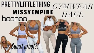 Testing affordable GYM WEAR/ACTIVEWEAR haul- PRETTY LITTLE THING -BOOHOO- Missy Empire