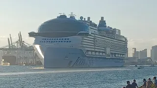 142 Cruise ship Icon of the Seas 2nd Departure horn funnel! Port Miami