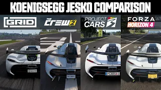 Grid vs Crew 2 vs Project CARS 3 vs Forza Horizon 4 | Koenigsegg Jesko | Sound & Gameplay Comparison