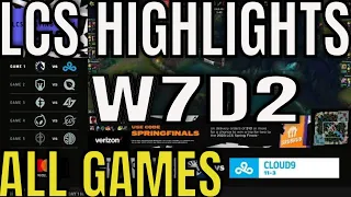 LCS Spring 2023 W7D2 Highlights ALL GAMES - C9 vs TL, FLY vs IMT, EG vs CLG, DIG vs 100, GG vs TSM