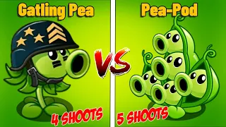 PVZ2 New Plant MEGA GATLING PEA vs PEA POD - Who Will Win? Plant vs Plant.