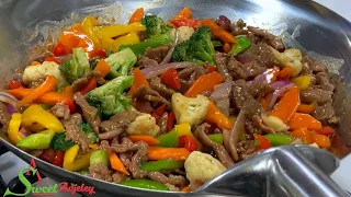 BEEF & VEGETABLE SAUCE WITH WHITE RICE RECIPE | LET’S MAKE DINNER IN UNDER 30 MINUTES