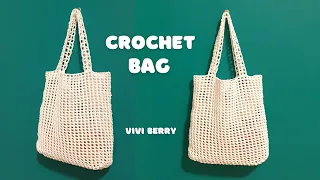 🧶 Super Easy Crochet Bag | Net Bag Crochet Tutorial Step by Step | Proud of it | ViVi Berry Crochet