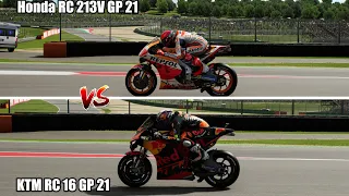 MotoGP 21 || Honda RC 213V  VS KTM RC 16 || Top Speed Acceleration Drag Race Sound Test ||