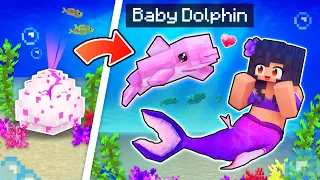 We ADOPTED Baby Dolphins As MERMAIDS in Minecraft!