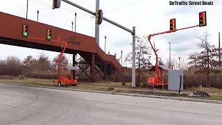 Temporary Traffic Lights Near Ford Plant During Road Work Construction 2