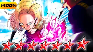 (Dragon Ball Legends) ZENKAI 7, 1400%, 14 STAR GRN EX ANDROID 18! EXTRAORDINARILY RESILIENT!