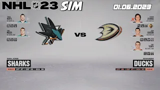 NHL 23 - Sharks vs Ducks | Downtown Simulation Hockey (1/6/2023)