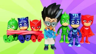 Las aventuras de PJ Masks y Romeo. Juguetes de los héroes en pijama. Vídeos para niños