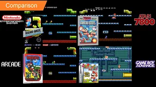 Mario Bros classic (NES vs Atari 7800 vs Arcade vs GBA) comparison