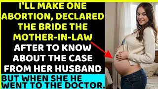 The bride decides to have an abortion when she discovers that her husband is cheating on her with