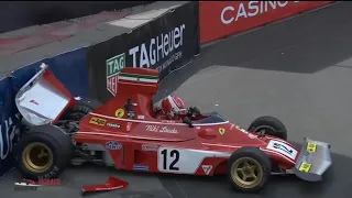 Leclerc Crashes 1974 Ferrari | Monaco Historic Grand Prix 2022