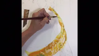 Part 1 of watercolor painting wet into wet on "Vanity"by Kathleen Giles