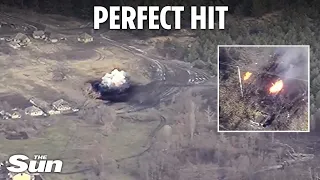 Ukrainian drones destroy TWO Russian rocket launchers in perfect shots