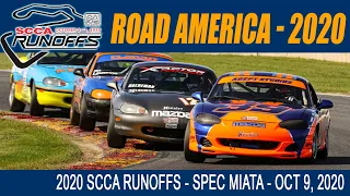 INSANE Spec Miata MAYHEM - 2020 SCCA Runoffs Spec Miata Road America - WHAT A CLUSTER