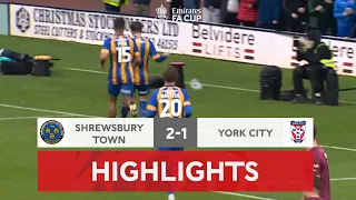 Leahy Goal Sends Salop Through | Shrewsbury Town 2-1 York City | Emirates FA Cup 2022-23