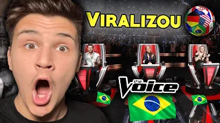 Gringo Reacts to ''Musicas Brasileiras no The Voice no Exterior'' |🇬🇧 Britânico Reagindo