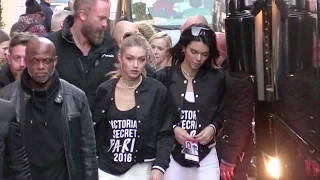 Gigi Hadid, Kendall Jenner and the Victoria s Secret Angels leaving their hotel in Paris