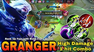 HIGH DAMAGE!! GRANGER Best Build in Gold Lane Solo RANK | Build Top 1 Global ~ MLBB FULL GAMEPLAY