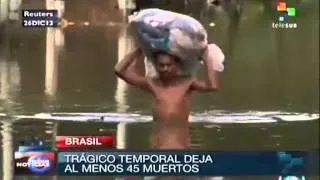 At least 45 dead in Brazil's flooding and landslides